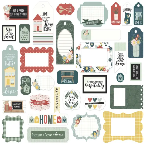Echo Park Cardstock Ephemera-Frames & Tags, Good To Be Home {3}