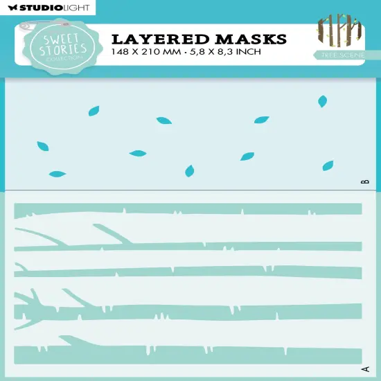 Studio Light Sweet Stories 5.9"X8.25" Stencil-Nr. 245, Tree Scene {1}