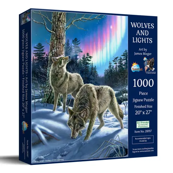 Sunsout Wolves and Lights 1000 pc Jigsaw Puzzle 28397 {2}