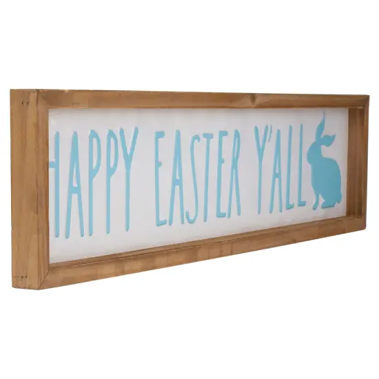 Northlight Wooden Framed "Happy Easter Y'all" Spring Wall Sign - 26" White {4}