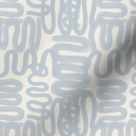 Various Fabrics by the Yard or Fat Quarter Soft Blue Squiggle Abstract Modern Design Small Scale Watercolor Paint Custom Printed Fabric by Spoonflower {7}