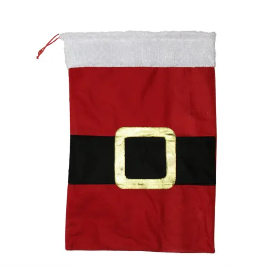 Northlight Santa Claus Belt Buckle Christmas Gift Sack - 18" x 26" Red {1}