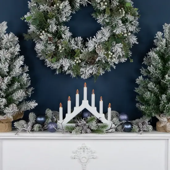Northlight LED Lighted Christmas Candelabra Bridge - White Base - 13" {3}