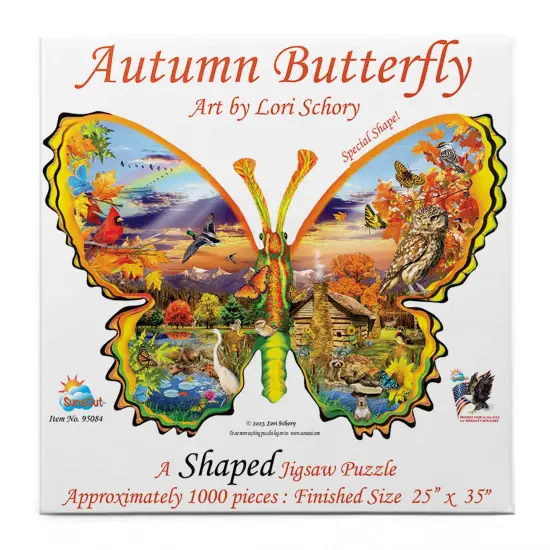 Sunsout Autumn Butterfly 1000 pc Special Shape Jigsaw Puzzle 95084 {4}