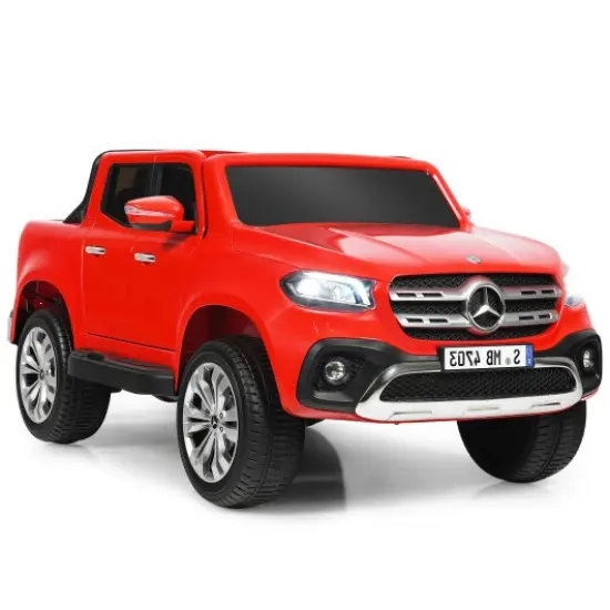 12V 2-Seater Kids Ride On Car Licensed Mercedes Benz X Class RC with Trunk Red {1}