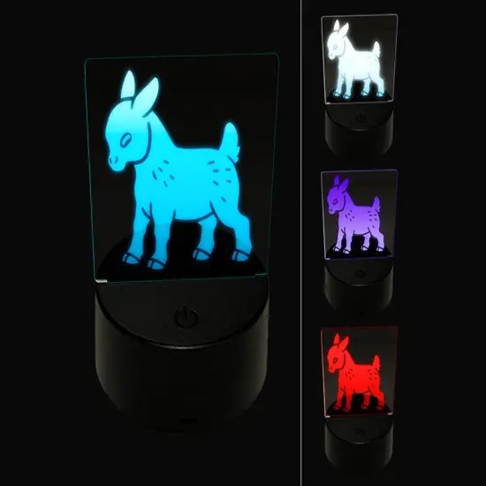 Cute Baby Goat 3D Illusion LED Night Light Sign Nightstand Desk Lamp {1}