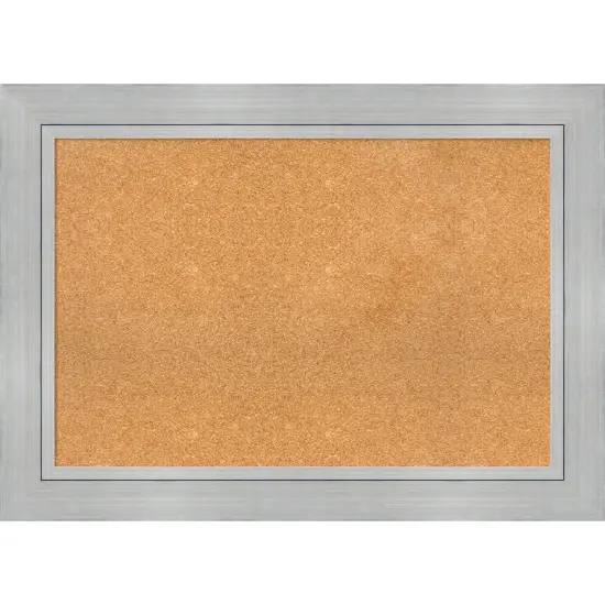 Romano Silver Wood Framed Corkboard, Natural Cork {1}