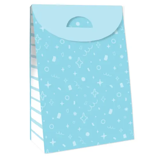 Big Dot of Happiness Blue Confetti Stars - Simple Gift Favor Bags - Party Goodie Boxes - Set of 12 {4}