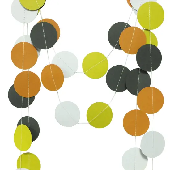 Wrapables 13ft Paper Circle Dot Garland Party Decorations (Set of 2) White/Orange/Yellow {3}