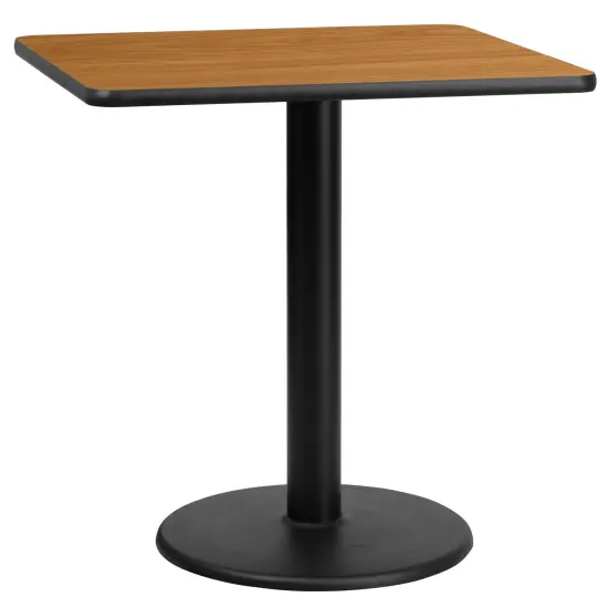 Emma and Oliver 30" Square Laminate Table Top with 18" Round Table Height Base Black {11}