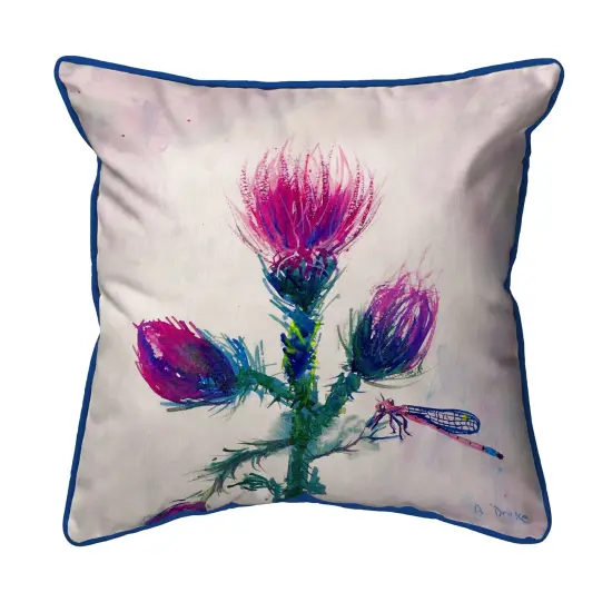 Betsy Drake Thistle Small Indoor/Outdoor Pillow 12x12 {1}