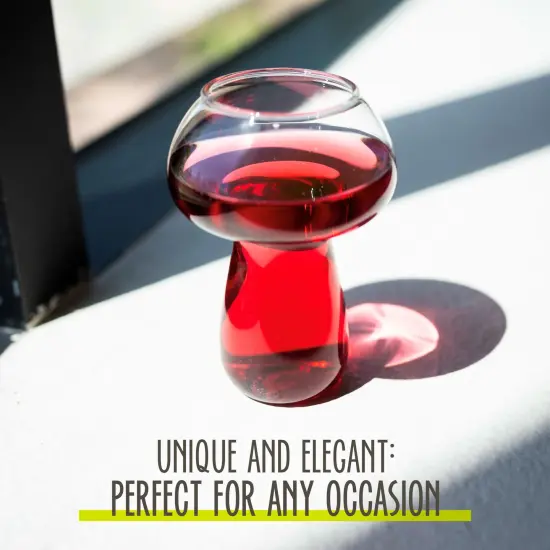 G Francis Mushroom Cocktail Glasses 4pk - 9oz Novelty Mushroom Shaped Glass Set {4}