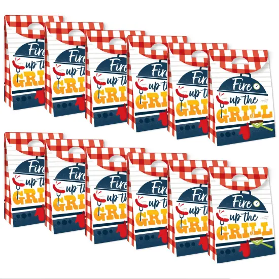 Big Dot of Happiness Fire Up the Grill - Summer BBQ Picnic Gift Favor Bags - Party Goodie Boxes - Set of 12 {6}