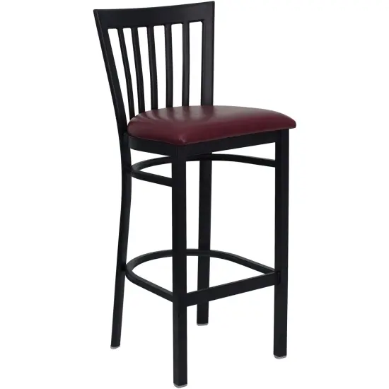 Emma and Oliver School House Back Metal Restaurant Dining Barstool BurgVYL/BlackMetal {1}