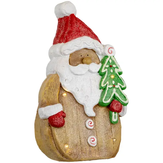 Northlight LED Lighted Gingerbread Santa Claus Glittered Christmas Figure - 15.5" Brown {6}