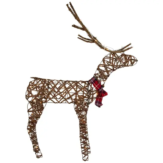 Northlight 47" LED Lighted Standing Rattan Reindeer Outdoor Christmas Decoration Brown {5}