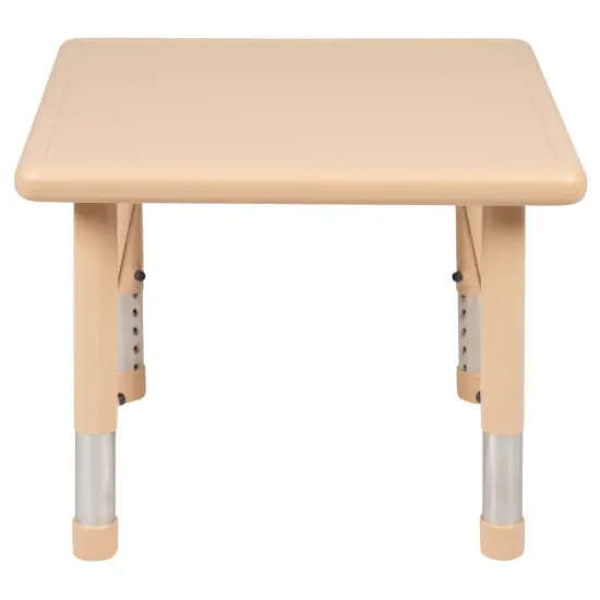 Emma and Oliver 24" Square Plastic Height Adjustable Activity Table Blue {11}