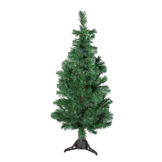 DAK 4' Pre-Lit Artificial Spiral Pine Christmas Tree - Multi Color Lights Green {1}