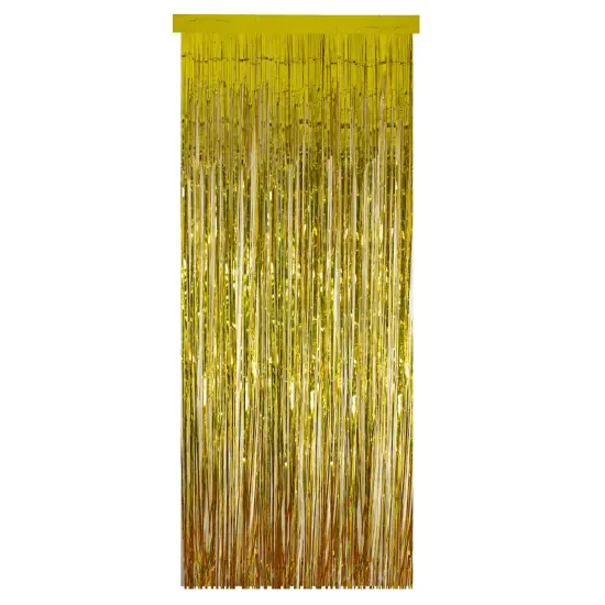Northlight Tinsel Christmas Window or Door Curtain - 3' x 8' - Gold {1}