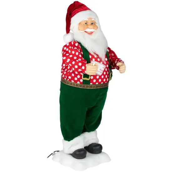 Northlight 24" Animated and Musical Santa Claus with Hot Cocoa Christmas Figure Green {6}