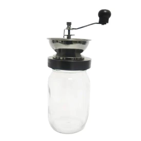 Lehman's Manual Coffee Grinder with Mason Jar Grounds Storage, Comfortable Grip Quiet Smooth Non-Electric Hand Crank, Standard Grind {1}