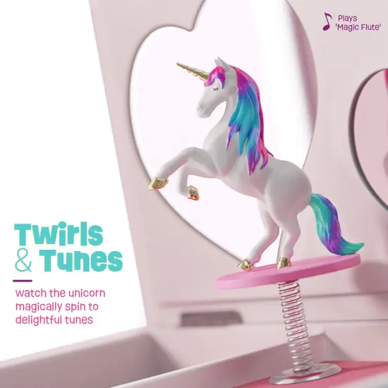 Unicorn Musical Jewelry Box for Kids - Unicorn Gifts for Girls, Ages 3-8, Best Princess Room Unicorn Toys Gift for Age 3, 4, 5, 6, 7, 8 Year Old Little Girl - Birthday Present Toy Ideas Music Box {4}
