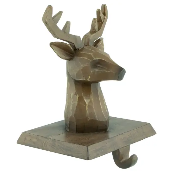 Northlight Set of 2 Brown Reindeer Head Christmas Stocking Holders 5.75" {5}