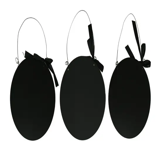 3 Piece Set of Vintage Gothic Happy Halloween Wall Hangings 9.5 inch {4}