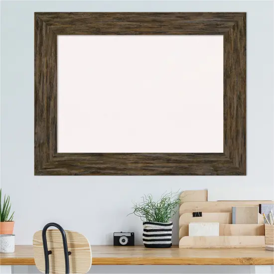 Fencepost Wood Framed Corkboard, White Cork Brown {4}