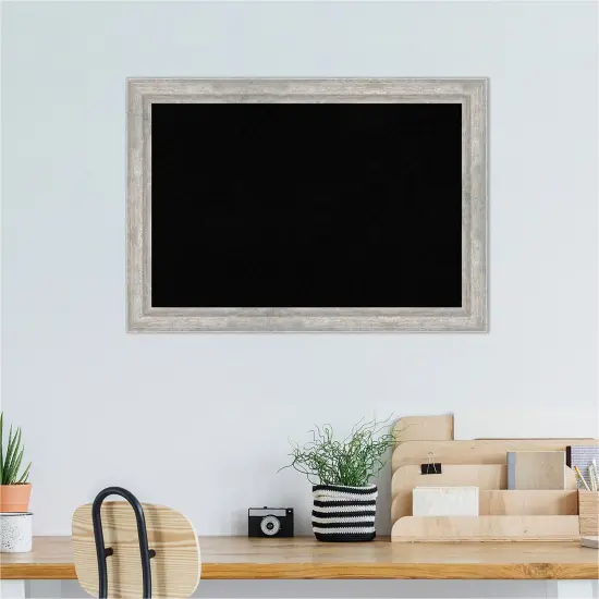 Angled Wood Framed Corkboard, Black Cork Angled Silver {6}