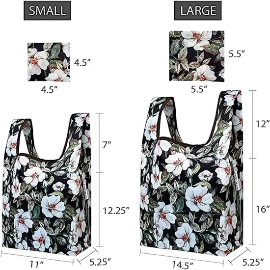 Wrapables JoliBag Collection Reusable Shopping Bag (Set of 6) Geometric, Pansies {2}