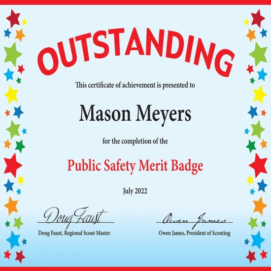 Great Papers! Certificate Assortment, Rainbow Stars Red, Blue or Green Border, 8.5" x 11", Printer Compatible, 60 count {3}