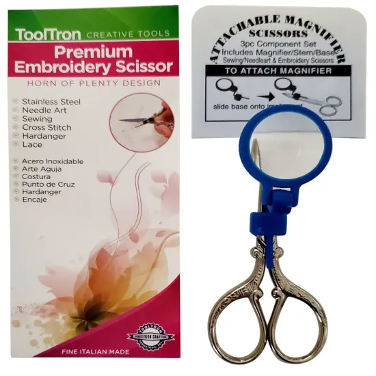 Tool Tron Premium 3.5" Embroidery Scissor With Magnifier {1}