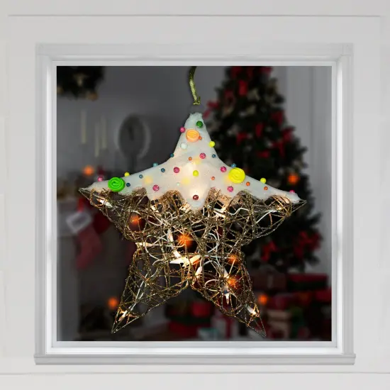 Northlight Lighted Candy Covered Star Christmas Decoration - 17" Multi {4}