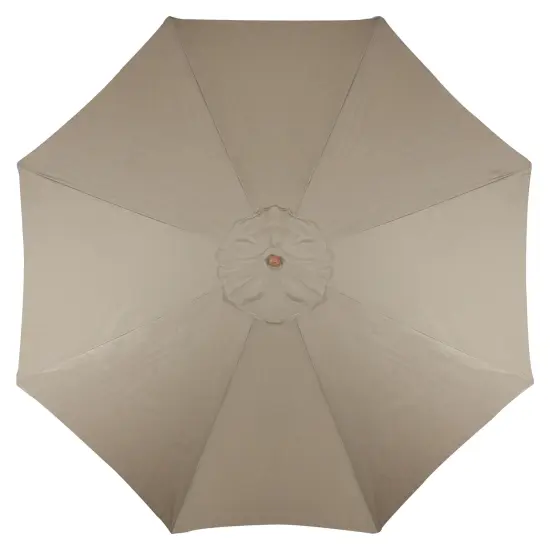 Northlight 9ft Outdoor Patio Market Umbrella with Wooden Pole, Tan Beige {4}