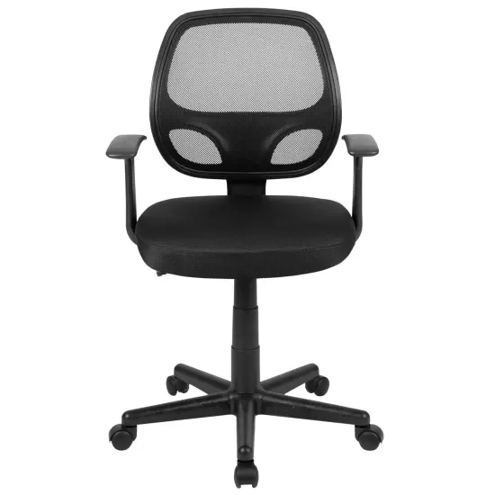 Emma and Oliver Mid-Back Mesh Swivel Ergonomic Task Office Chair - Arms Gray {8}