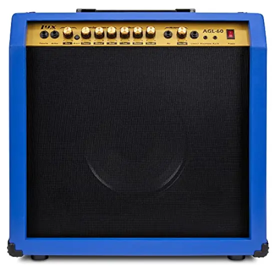 LyxPro Electric Guitar Amp, 60 Watt Portable Amplifier Blue {1}