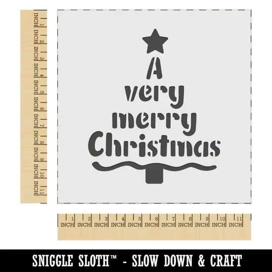 A Very Merry Christmas Tree Wall Cookie DIY Craft Reusable Stencil {1}