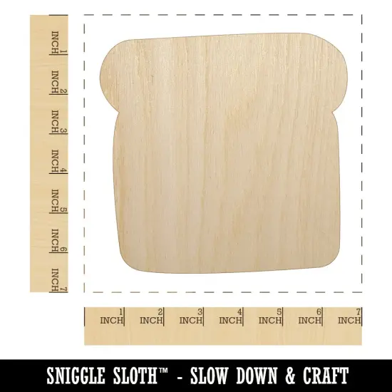Slice of Bread Toast Solid Doodle Unfinished Wood Shape Piece Cutout for DIY Craft Projects {1}
