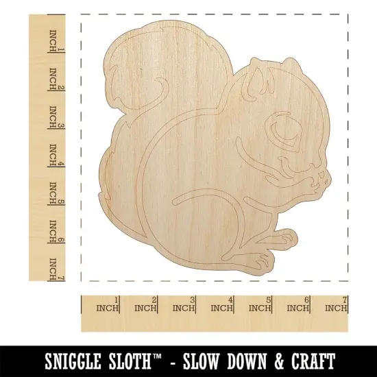 Baby Squirrel Woodland Animal Unfinished Wood Shape Piece Cutout for DIY Craft Projects {1}