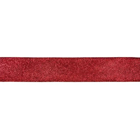 Northlight Red Glittered Christmas Wired Craft Ribbon 2.5" x 10 Yards {1}