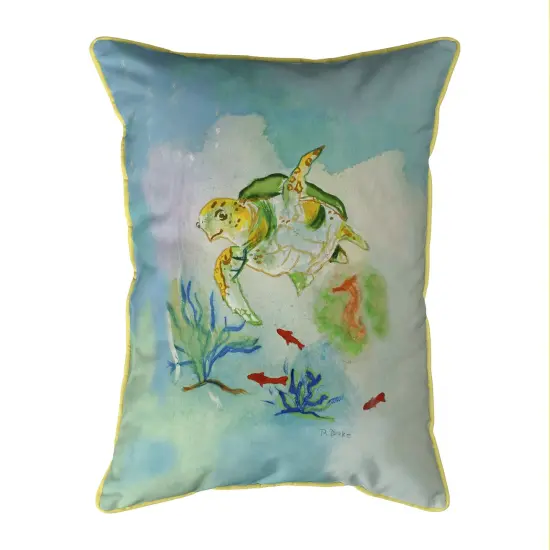 Betsy Drake Betsy's Sea Turtle Extra Large Zippered Pillow 20x24 Multicolor {1}