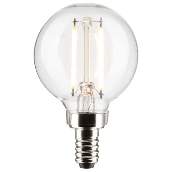 Satco 3w G16.5 Globe Filament LED 2700K Candelabra Base Dimmable - 25w equiv Warm White {2}