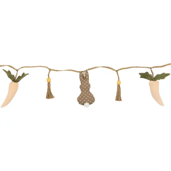 Northlight Carrots and Bunnies Plush Easter Garland - 4' Brown {5}