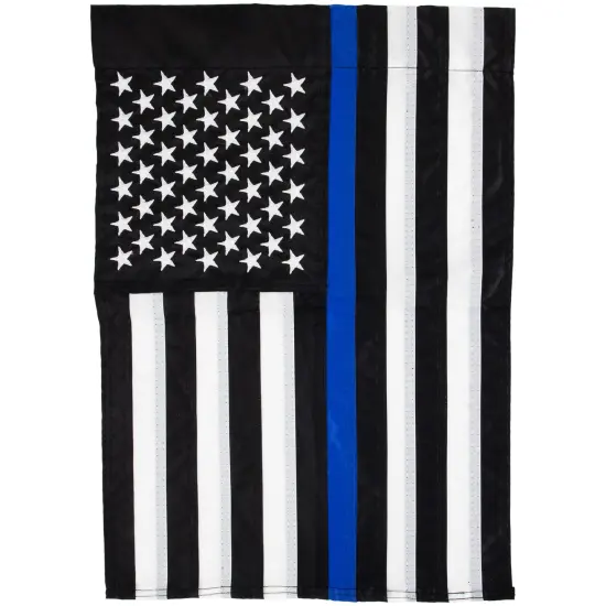 Northlight Law Enforcement Blue Line Embroidered Patriotic Outdoor Garden Flag 18" x 12.5" {4}