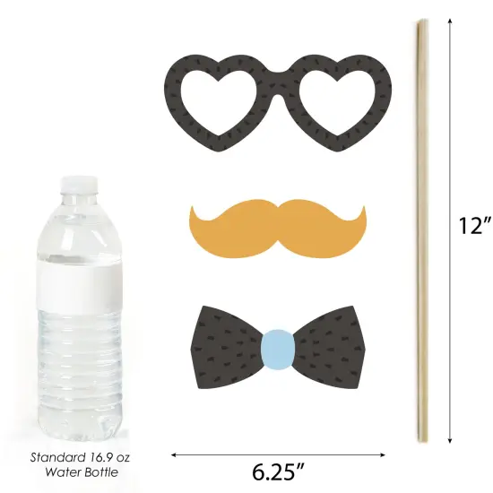 Big Dot of Happiness Just Engaged - Black and White - Engagement Party Photo Booth Props Kit - 20 Count {6}