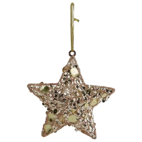Northlight Tri-Color Star Shaped Christmas Ornament - 6" - Gold {3}