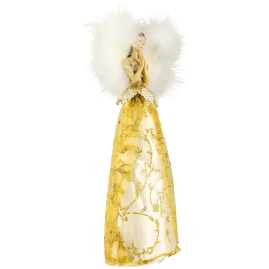 Northlight 10" Gold and White Angel Christmas Tree Topper, Unlit {3}