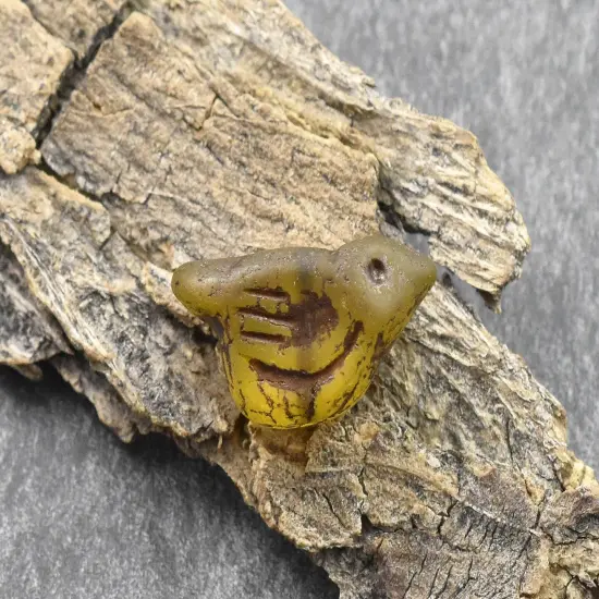 *6* 11x22mm Bronze Washed Yellow Topaz AB Crystal Bird Beads {4}