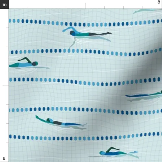 Various Fabrics by the Yard or Fat Quarter Blue Water Sports Swimmer Athlete Triathlon Pool Custom Printed Fabric by Spoonflower {4}